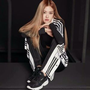 Adidas Falcon Shoes, Black, size 7 (as worn by BLACKPINK)